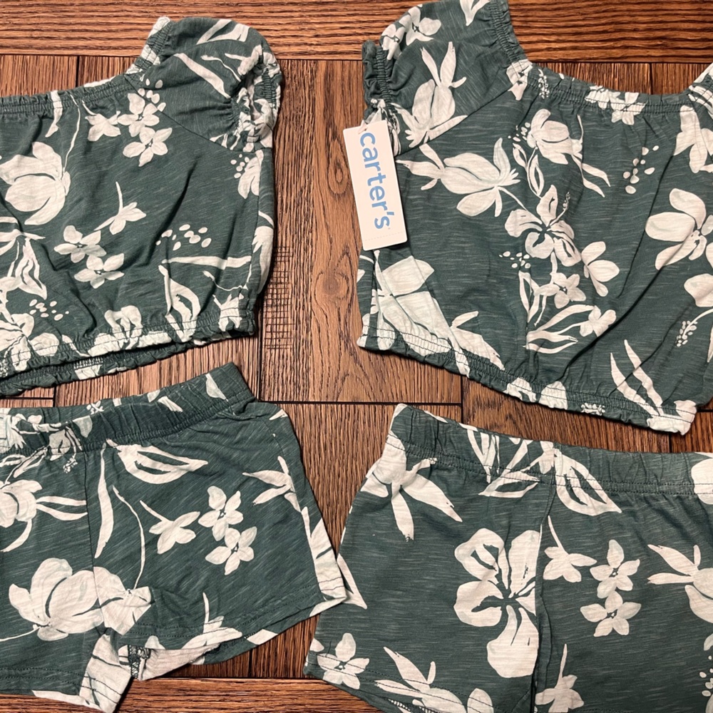 Carter’s Summer Green Flower Print Set 2T